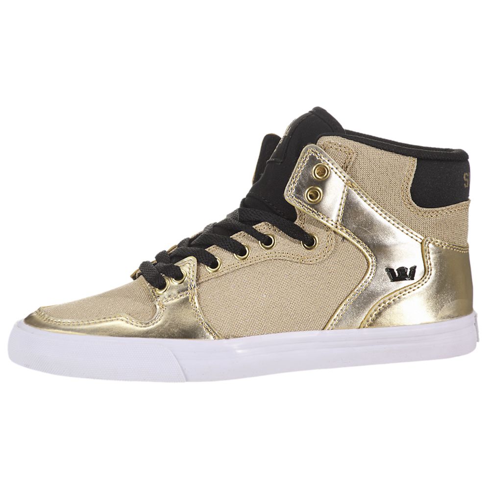 Baskets Montantes Supra Vaider Doré Gold/Black-White Femme | SNQ-48112680